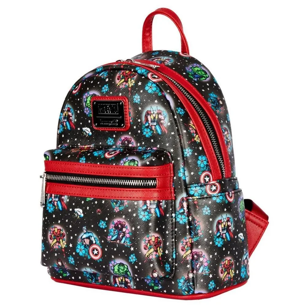 Loungefly Avengers Floral Tattoo Mini Backpack NWT